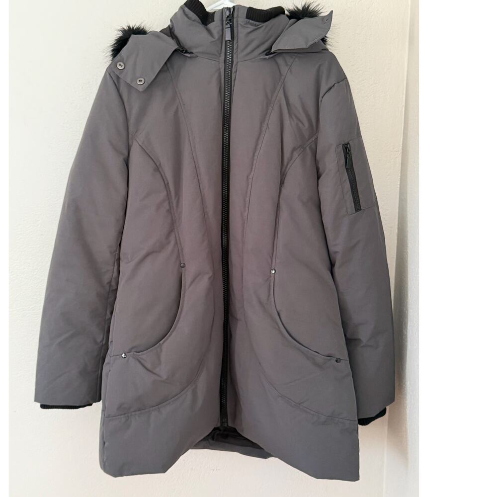 Women's Halitech Gray Long Hooded  Warm Heavy Duty Winter Coat Jacket Size XL